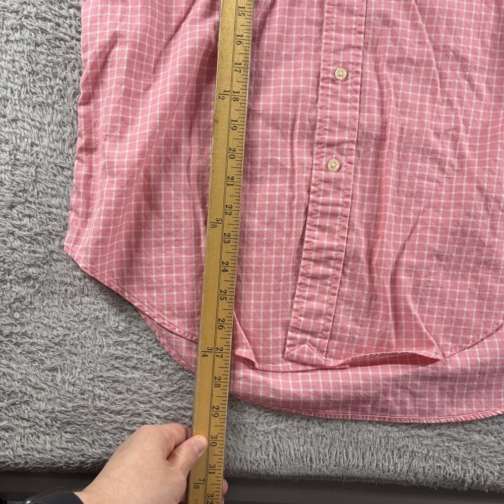 VINTAGE Ralph Lauren Shirt Mens Medium Pink Plaid Button Down Long Sleeve - Picture 5 of 7